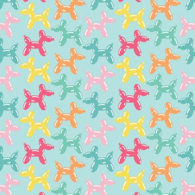 Be The Rainbow Blue Bright Balloon Animals by Camelot Fabrics
