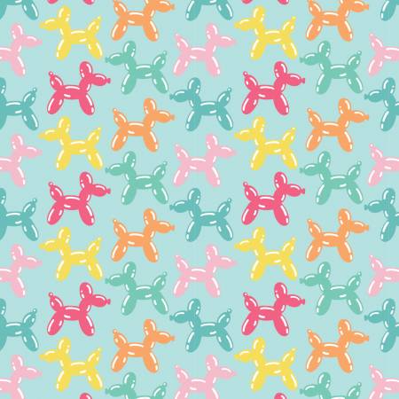 Be The Rainbow Blue Bright Balloon Animals by Camelot Fabrics