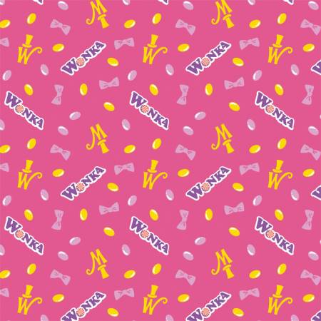 Pink Willy Wonka Jelly Beans Fabric