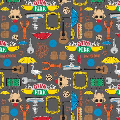 FRIENDS Stuff Toss Cotton Fabric by Camelot