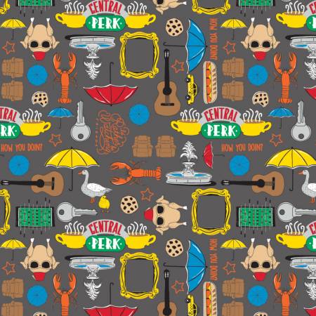 FRIENDS Stuff Toss Cotton Fabric by Camelot