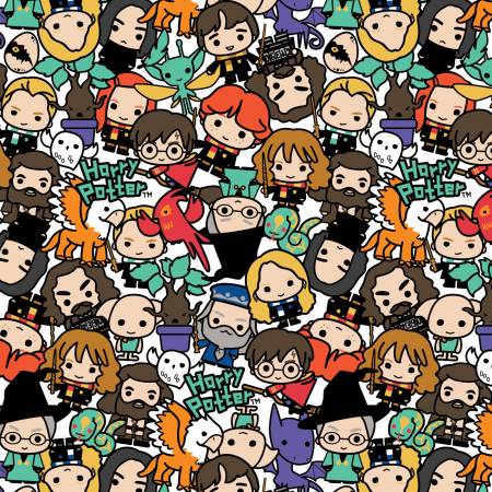  Multi Harry Potter Kawaii Stack Toss by Camelot Fabrics Cotton Quilting Fabric