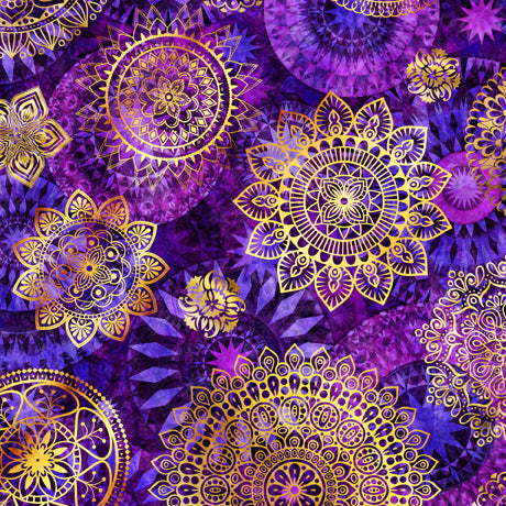 Eclectica Medallions Purple by QT Fabrics