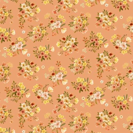 Foxy Foxy Bouquet Salmon by Windham Fabrics