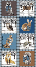Woodland Winter Bundled Up Midnight Fabric Panel