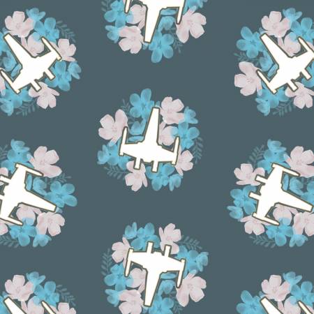 X-Wing Floral Metallic Fabric by Camelot Fabrics