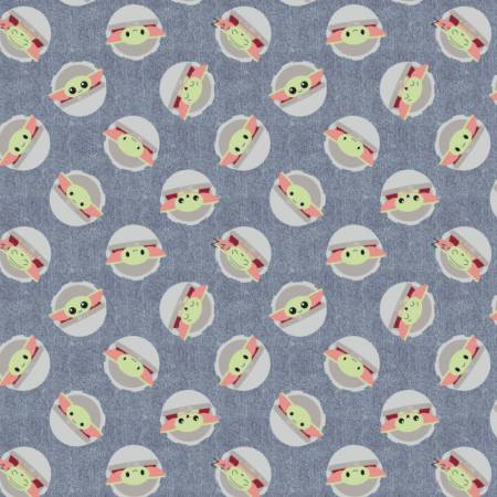 Blue Star Wars Mandalorian Baby Yoda Toss by Camelot Fabrics Cotton Quilting Fabric