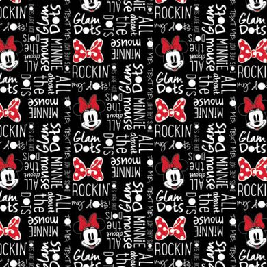 Black Disney Minnie Mouse All About Dots by Camelot Fabrics quilting fabric