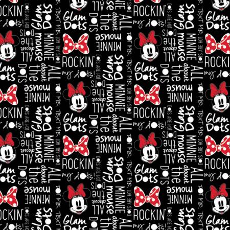 Black Disney Minnie Mouse All About Dots by Camelot Fabrics quilting fabric