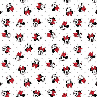 White Disney Minnie Mouse Dreaming In Dots by Camelot Fabrics quilting fabric