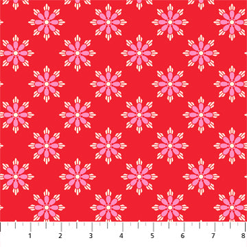 True Kisses Geo Floral in Red by Heather Bailey for Figo Fabrics cotton quilting fabric