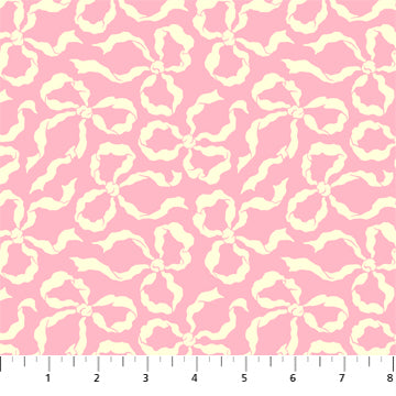 True Kisses Ribbons in Blush by Heather Bailey for Figo Fabrics cotton quilting fabric