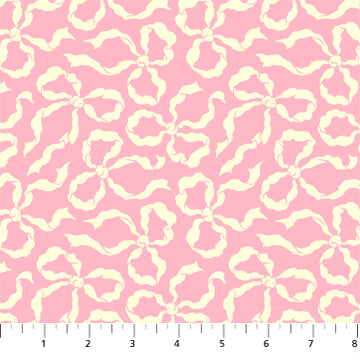 True Kisses Ribbons in Blush by Heather Bailey for Figo Fabrics cotton quilting fabric