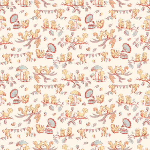 Festive Fauna Squirrel Party Cream by Rebecca Elfast for Figo