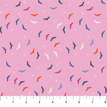 Ghost Town Starry Bats in Candy Sky by Dana Willard for FIgo Fabrics