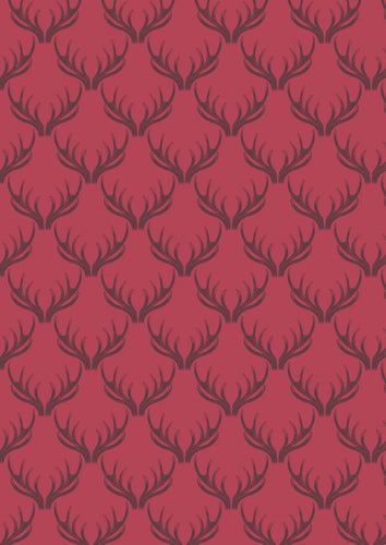 Loch Lewis Red Antlers cotton quilting fabric