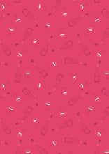 Cocktail Party Fizz on Retro Red by Lewis & Irene Cotton Fabric