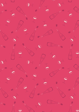 Cocktail Party Fizz on Retro Red by Lewis & Irene Cotton Fabric