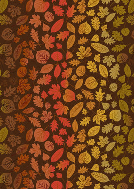 Winter Nap Rainbow Leaves Dk Brown by Lewis & Irene