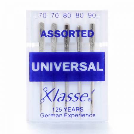 Klasse Universal Machine Needle Regular Assortment Sizes 10-12-14 Pack of 5 needles total