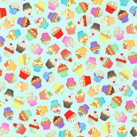Sweet Tooth Mint Cupcakes Cotton Fabric by Robert Kaufman