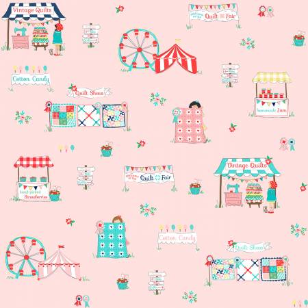 Quilt Fair Main Pink by Tasha Noel for Riley Blake Designs