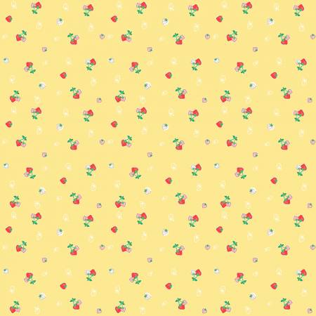 Quilt Fair Strawberries Yellow by Tasha Noel for Riley Blake Designs