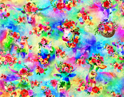 Cosmic Cows Master Print by Oasis Fabrics