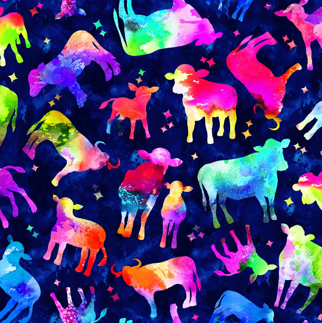 Cosmic Cows Silhouettes by Oasis Fabrics