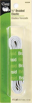 Dritz White Braided Elastic 1/2
