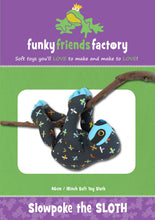 Slowpoke the sloth stuffed toy pattern by funky friends factory