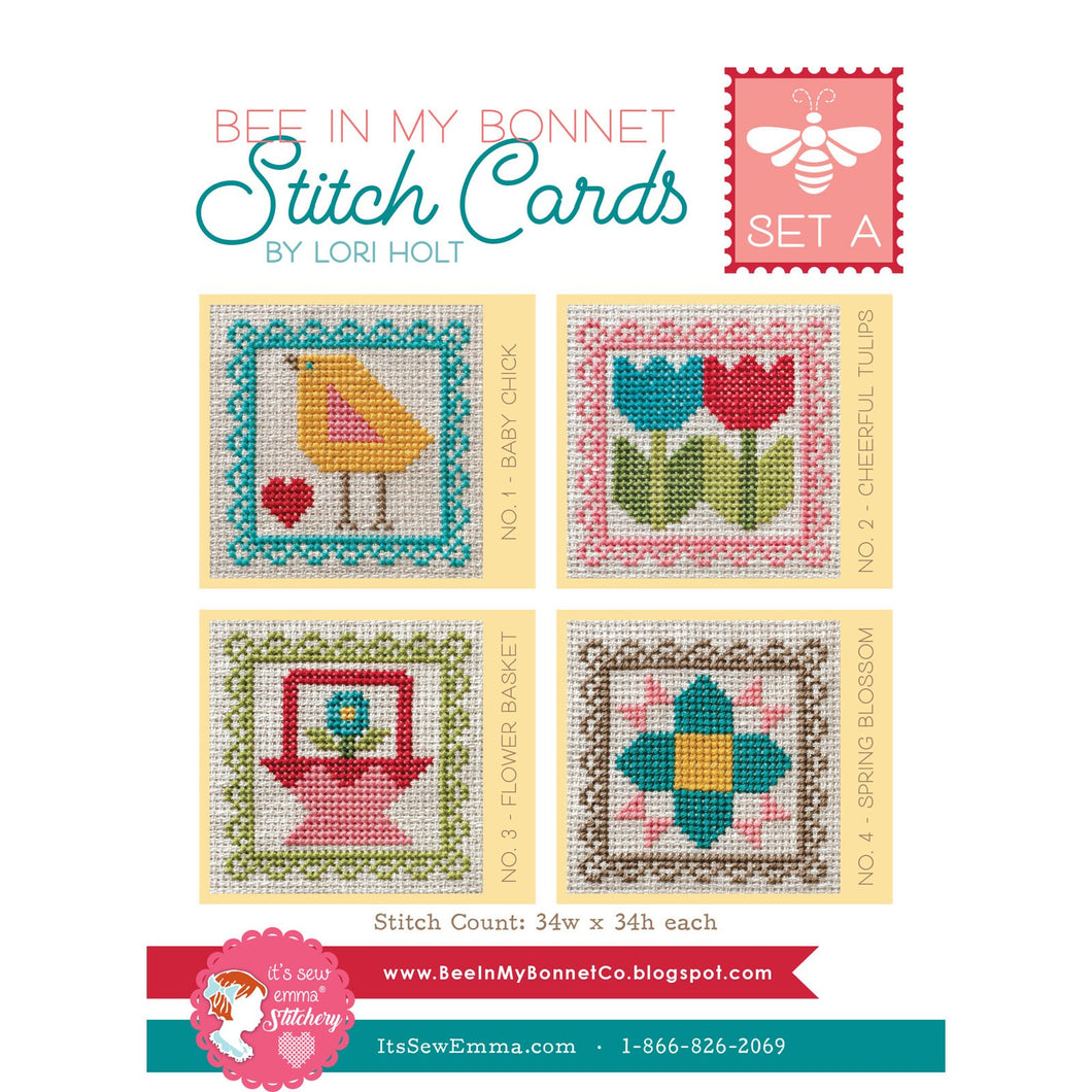 Bee in My Bonnet Stitch Cards Set A