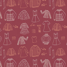 Little Clementine Papercut Wardrobe Crimson by Art Gallery Fabrics