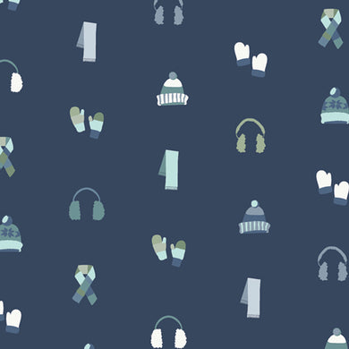 Snowday Bundled Up Dim Art Gallery Fabric Cotton Fabric