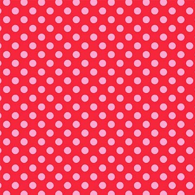 Wanderlust Summer Dots Pink Polka Dots on Red by Michael Miller Cotton Quilting Fabric