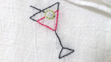 Martini Hand Embroidered Handkerchief - Stitch Morgantown