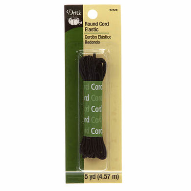 Dritz Black Round Cord Elastic in 5 yard package