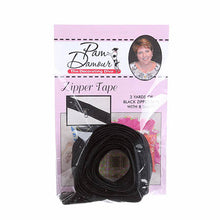 Black Reversible Zipper Tape, 3 yards