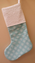 Blue Flakes and Polka Dots Stocking