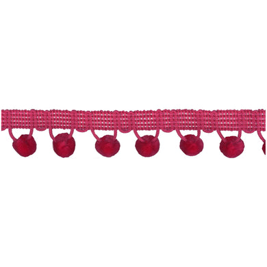 Chenille Pom Pom Trim Hot Pink - Stitch Morgantown