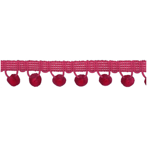 Chenille Pom Pom Trim Hot Pink - Stitch Morgantown
